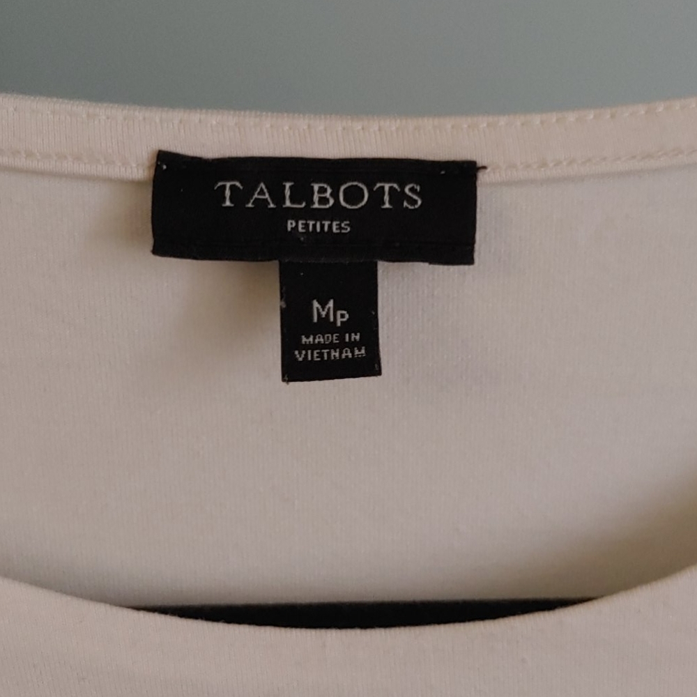Talbots Off-White Ruched Side Top - Picture 3 of 4